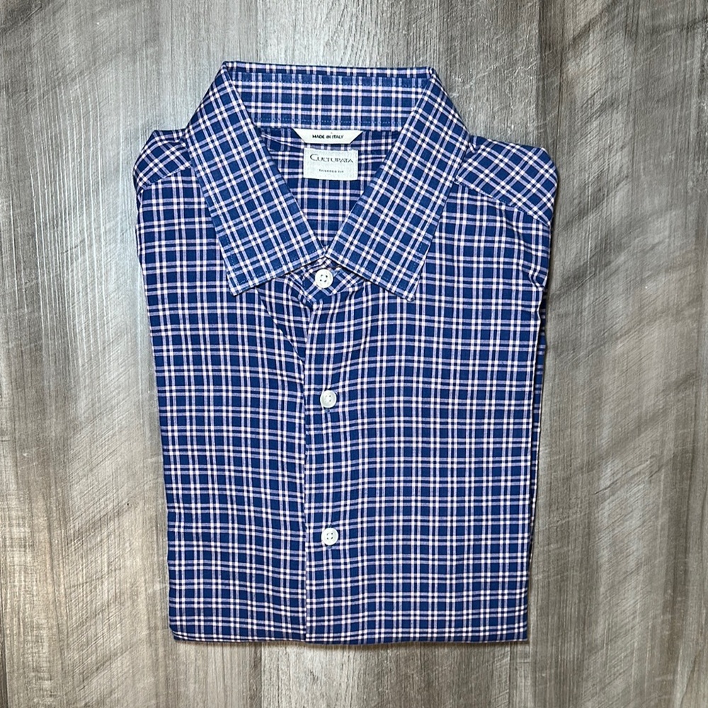 Culturata Made in Italy Tailored Fit Long Sleeve Button Down - XL